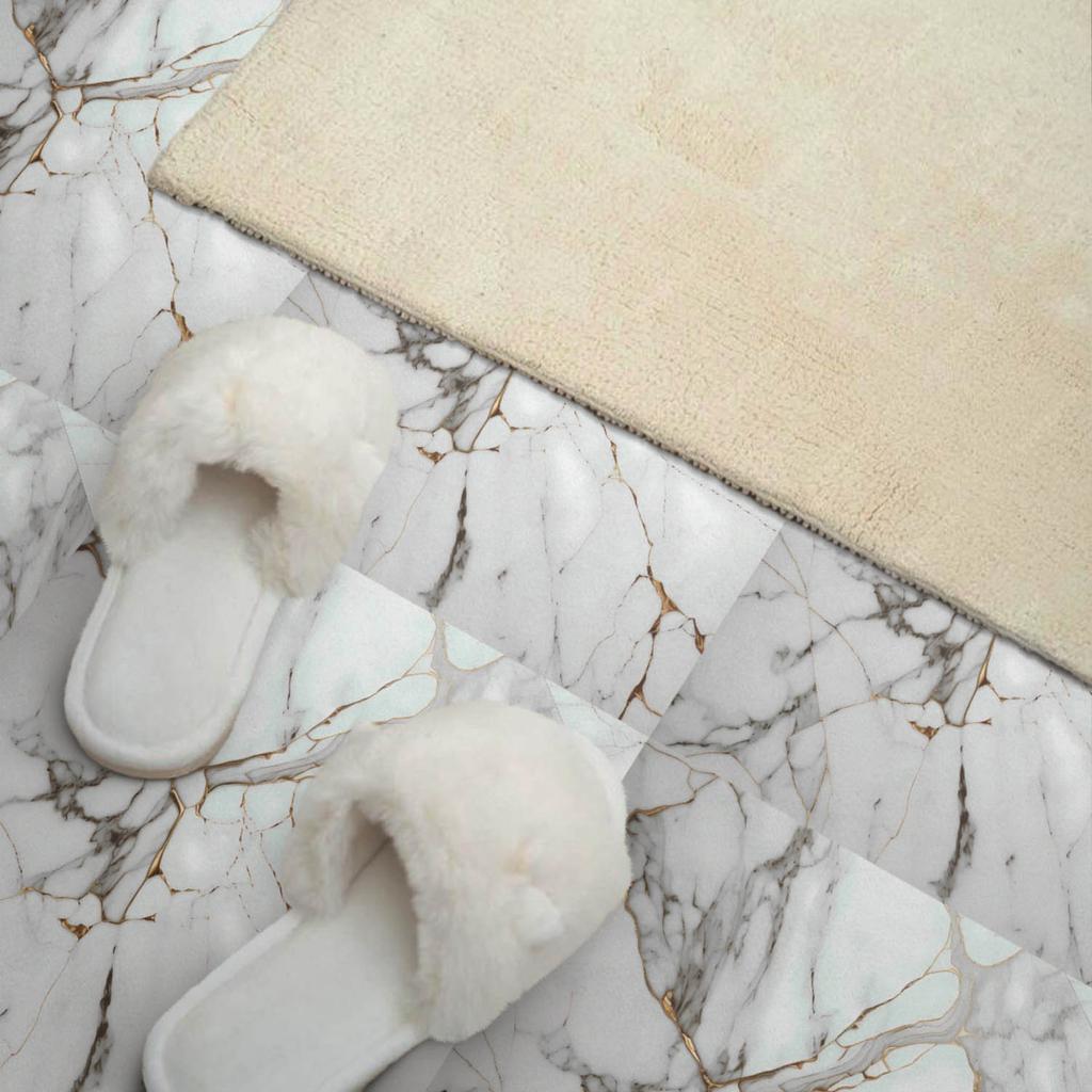Set of Vinyl Tiles with Pattern Self-Adhesive for the Bedroom Elegant Marble Pattern 20x20x20 cm