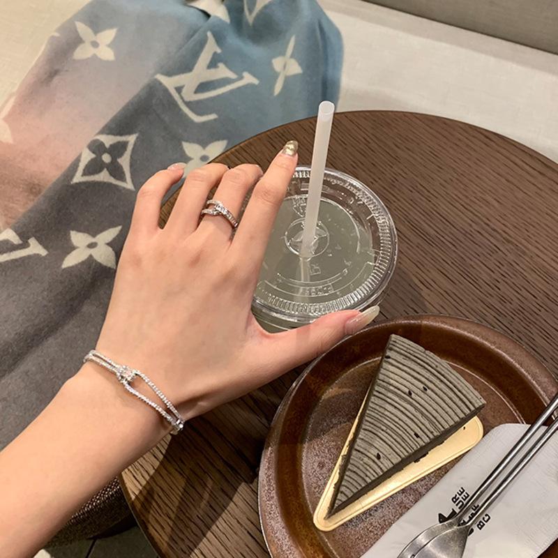 Zarter offener Knotenring, Weiblichkeit, High-End-Sinn, Mit Diamanten besetzter Zirkonring, Persönlichkeit, Nischen-Designgefühl, Zeigefingerring.