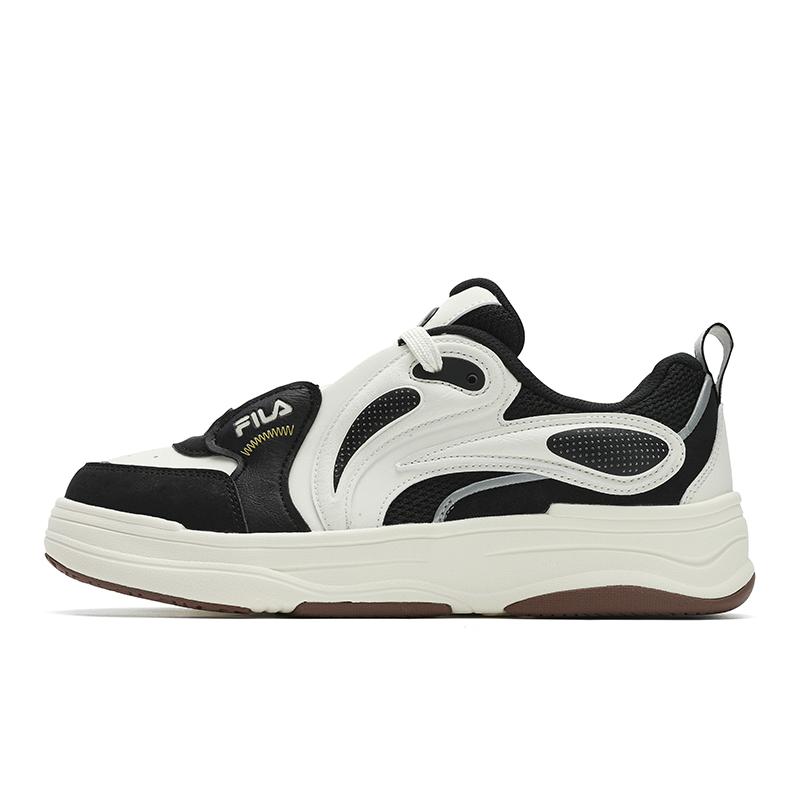 New FILA VIBE Abrasion Resistant Low Top Skateboard Shoes Men's Black White F12M512201FBP