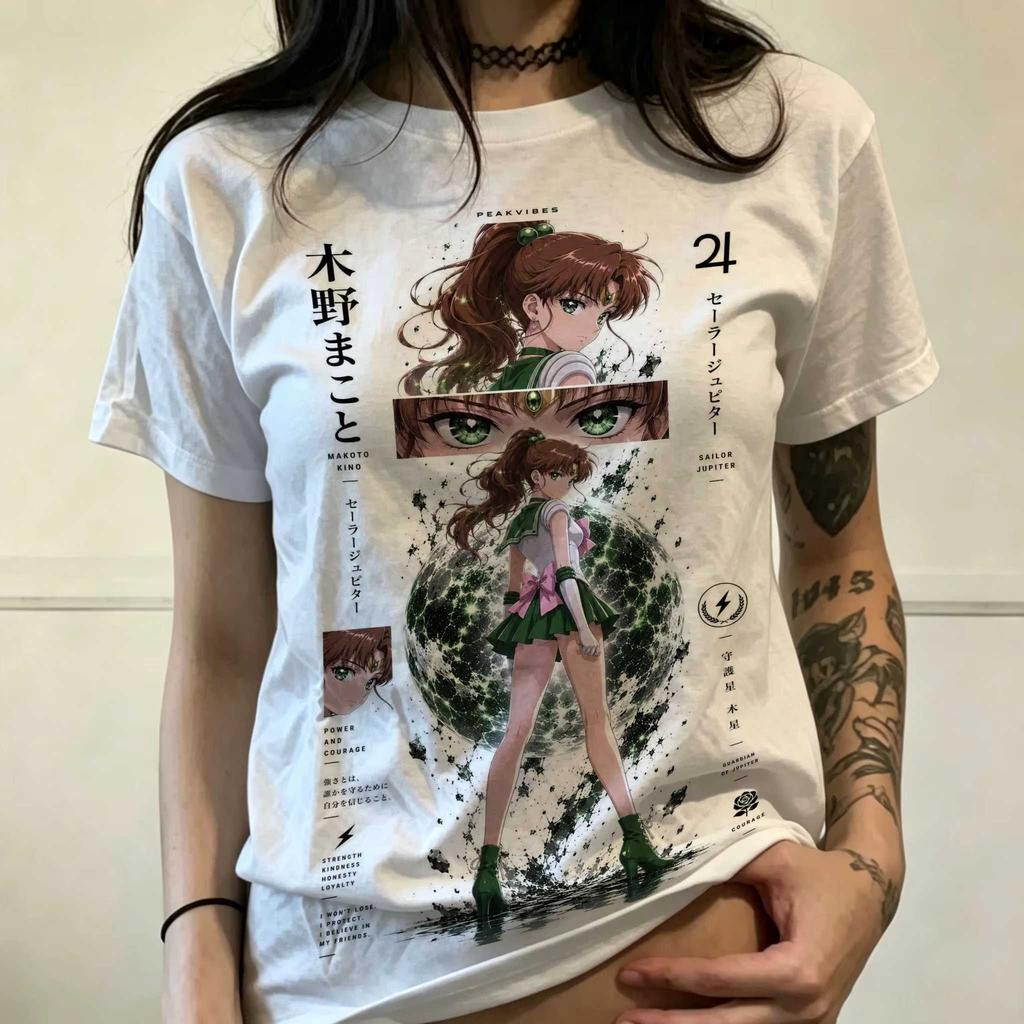 Hot Sailor Moon T Shirt Usagi Tsukino Pretty Guardian Graphic T-shirt Men Women Harajuku Hip Hop Punk T-shirt Retro Vintage Graphic Oversized T Shirt