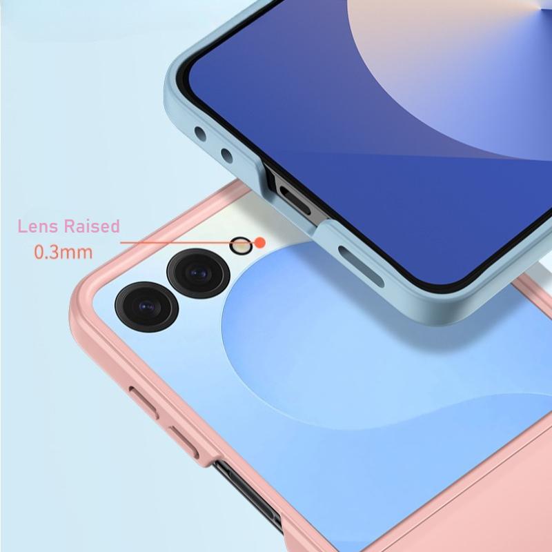 Luxury Wave Pattern Color TPU+PC Phone Case for Samsung Galaxy Z Flip 8 7 6 5 4 Flip 7FE Skin Feel Shockproof Protection Cover
