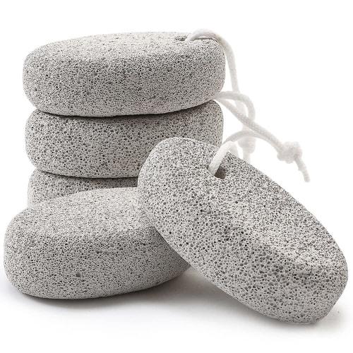 Borogo Natural Pumice Stones for Feet, 5-Pack Lava Pedicure Tool, Hard Skin and Callus Remover for Feet and Hands - Natural Foot Rasp, Exfoliates and