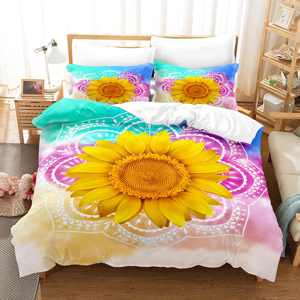 Animal Tiger Lion Printing Two-Piece Kit 3D Digital Bed Three-Piece Kit