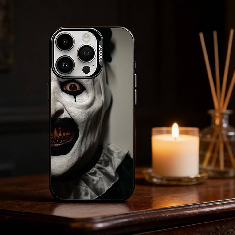 Art the Clown horror T-Terrifier Phone Case Color Silver Shell For IPhone 17 16 15 14 13 12 11 Pro Max Plus