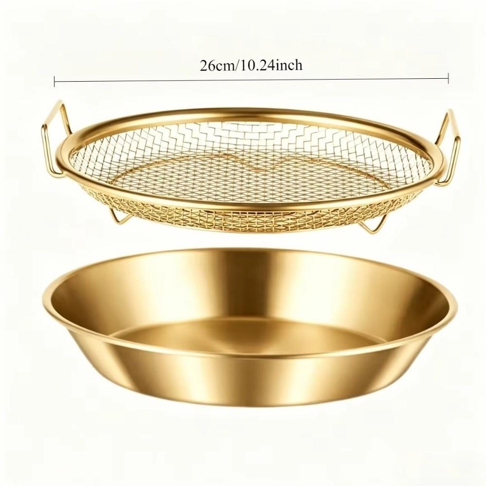 Heat-Resistant Kitchen Frying Strainer Metal Mesh Frying Rack Oil Strainer Drain Basket Household