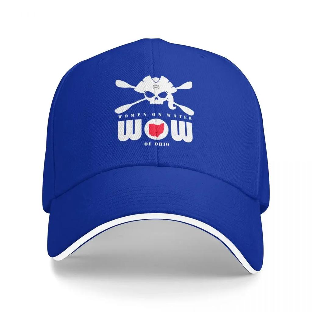 WOW  Alternative Logo In White for Dark Apparel Baseball Cap Mens Big Size Hat Mountaineering For Women Mens