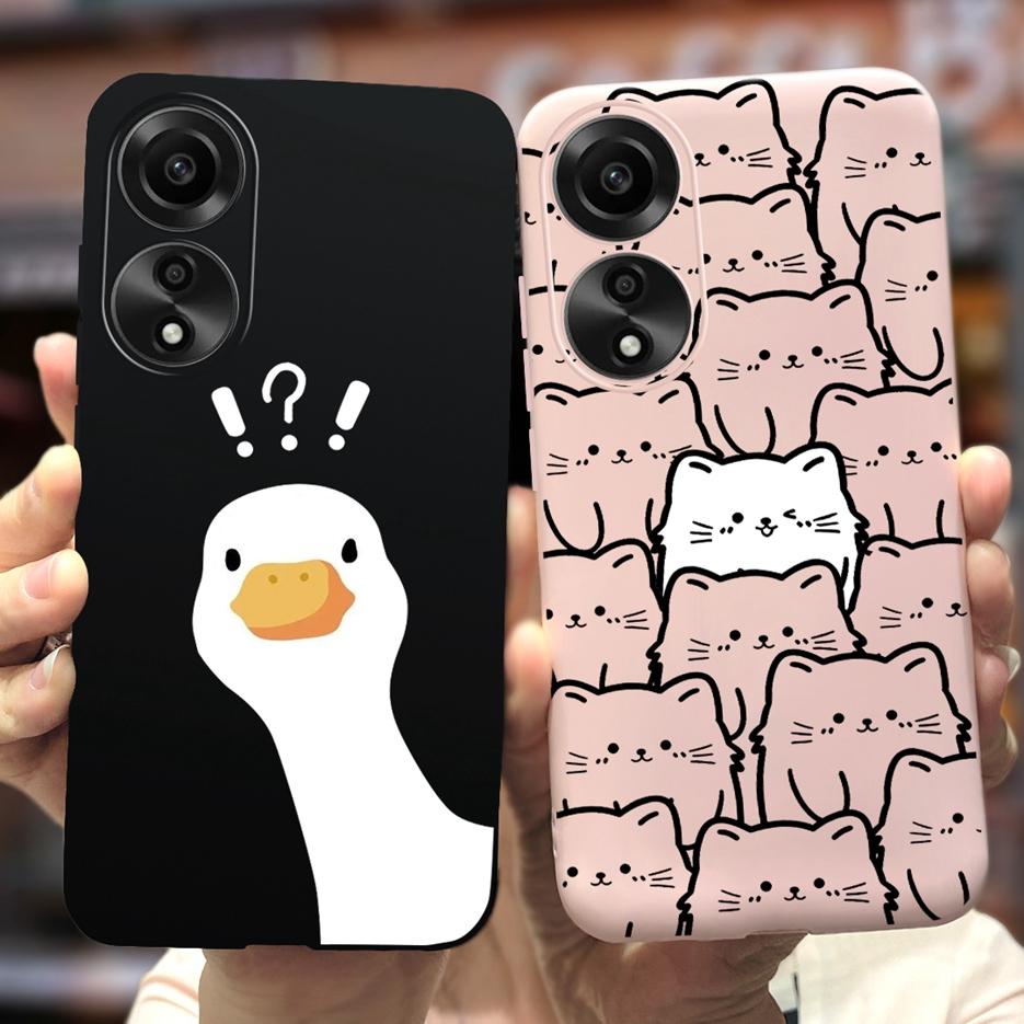 For Oppo A78 4G Case CPH2565 Cute Fashion Cartoon Painted Cover Soft Silicone Phone Case For Oppo A78 A78 OppoA78 5G Matte Coque