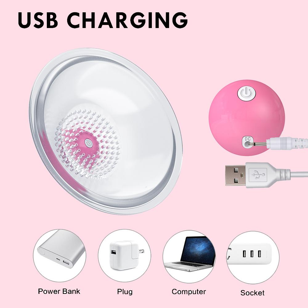 Nipple Sucker Vibrator Female Clitoris Licking Masturbator Sex Toys For Women Breast Pump Enlargement Chest Vaginal Cup Sex Shop