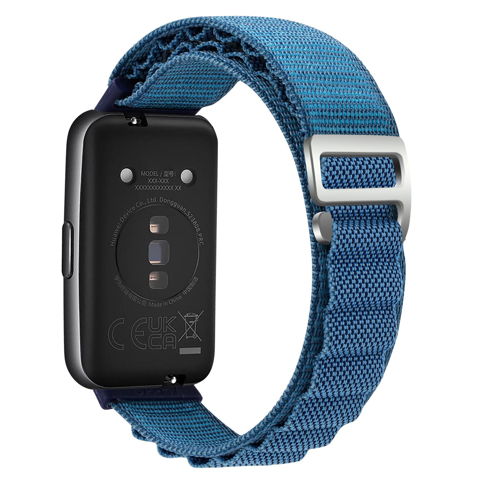 

For Huawei Band 7 Replacement Watch Band Nylon Adjustable Wrist Strap Blue