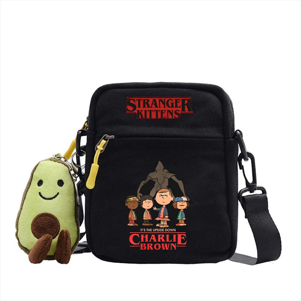 Холщовая дышащая диагональная маленькая квадратная сумка Stranger Thing