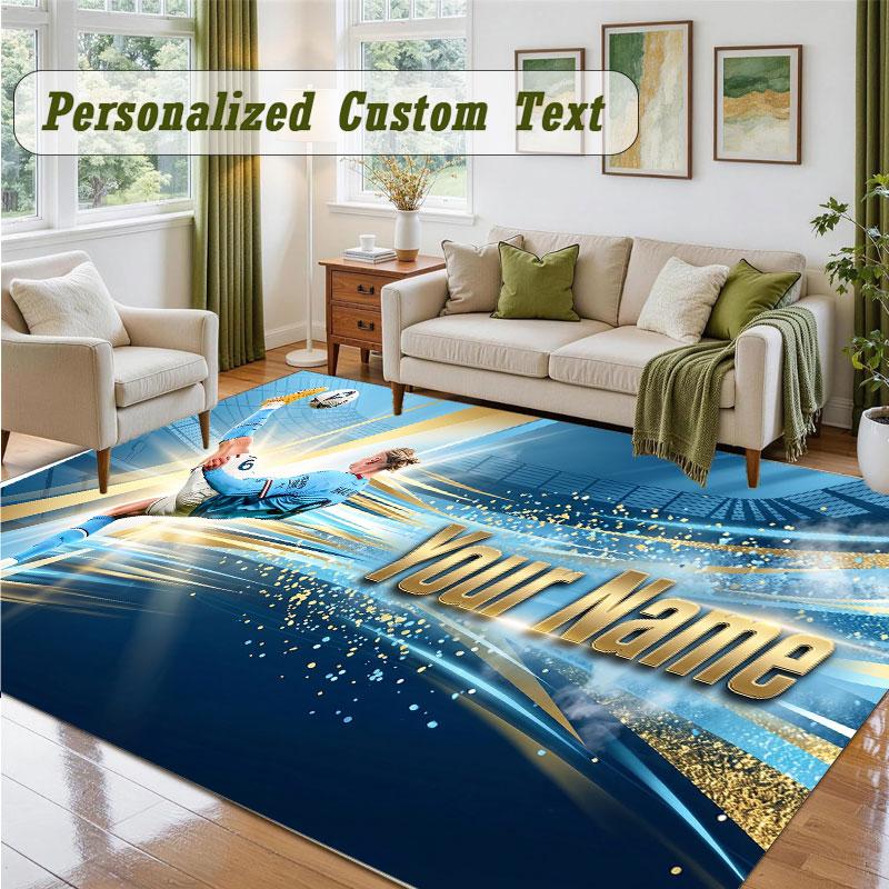 Crystal Velvet Square Rug Custom NameErling Haaland Pattern Non Slip Home Floor Decor Rug