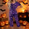 Women Two Piece Halloween Print Lounge Set Short Sleeve Top with Capri Pants Casual Pajama Set for Relaxed Fit