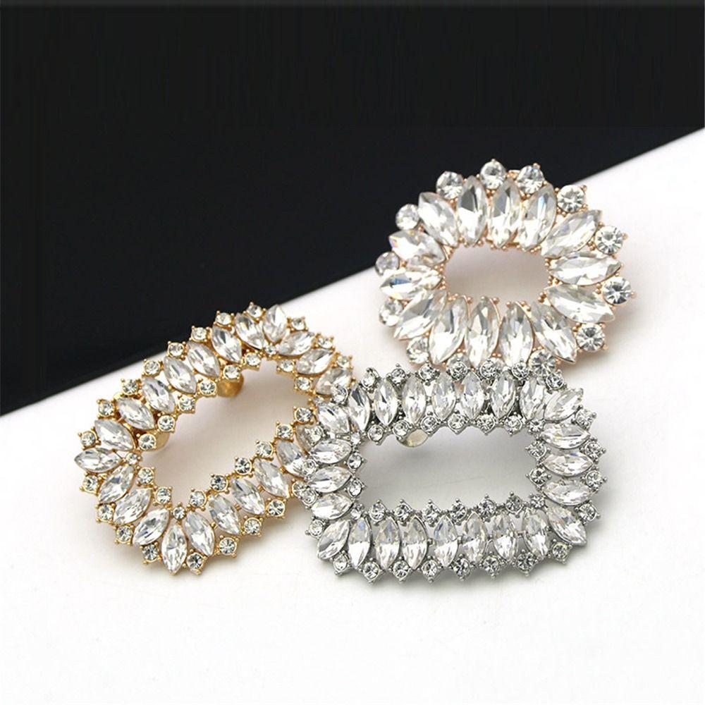 Bride Shoes Rhinestones Crystal Shiny Decorative Clips Shoe Clips Shoes Decorations Charm Buckle