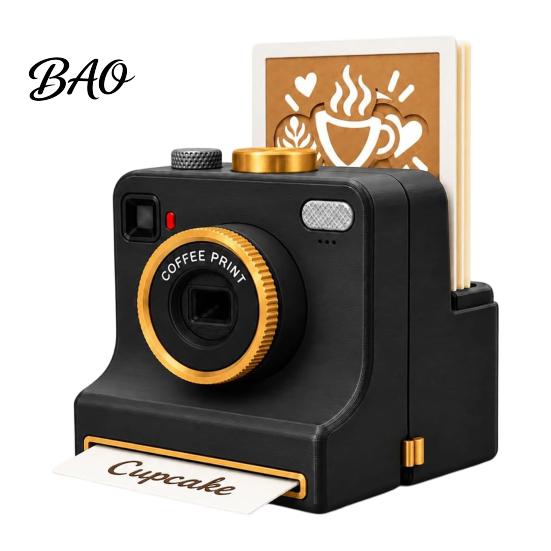 יוצר תבניות קפוצ'ינו מודפס בתלת מימד, מצלמת אמנות לאטה, מדפסת אבקת קפה ידנית עם כרטיסי תבנית סטנסיל למזון, קקאו קינמון לשוקו חם