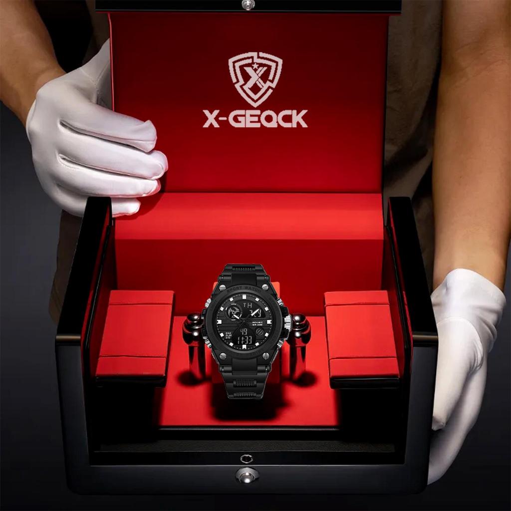 Men's Korean Style Multifunctional Outdoor Sports Luminous Dual Display Electronic Watch