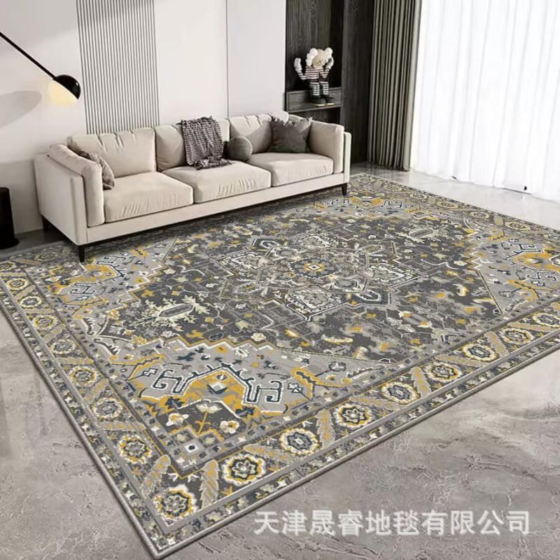 Modern Geometric Area Rug Living Room Bedroom Non-Slip Washable Soft Faux Wool Carpet Square