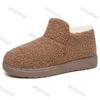 Fashion Women's Snow Boots Winter Plush Thickened Comfortable Non Slip Home Cotton Shoes Fashion Vintage Soft Sole Slip On Cotton Boots