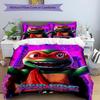 3pcs Custom Name Mutant Turtles Night Printed Bedding Set Duvet Cover Closure Includes 1 Duvet Cover & 2 Pillowcases, Soft and Comfortable for All Sea