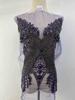 Halloween 3D Glass Corset Dress with Stretch Feature Halloween Sequined Corset with Rhinestone Motif Applique Sew-On Garment
