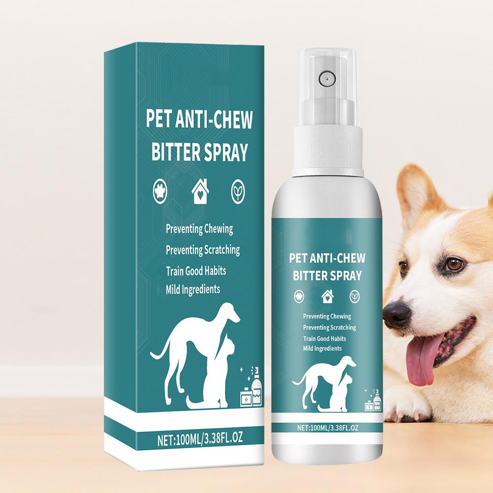100ml No Chew Spray for Dogs No Alcohol Natural Bitter Spray Deterrent Spray Anti-Chew Bitter Dog Spray for Dogs To Stop Chewing