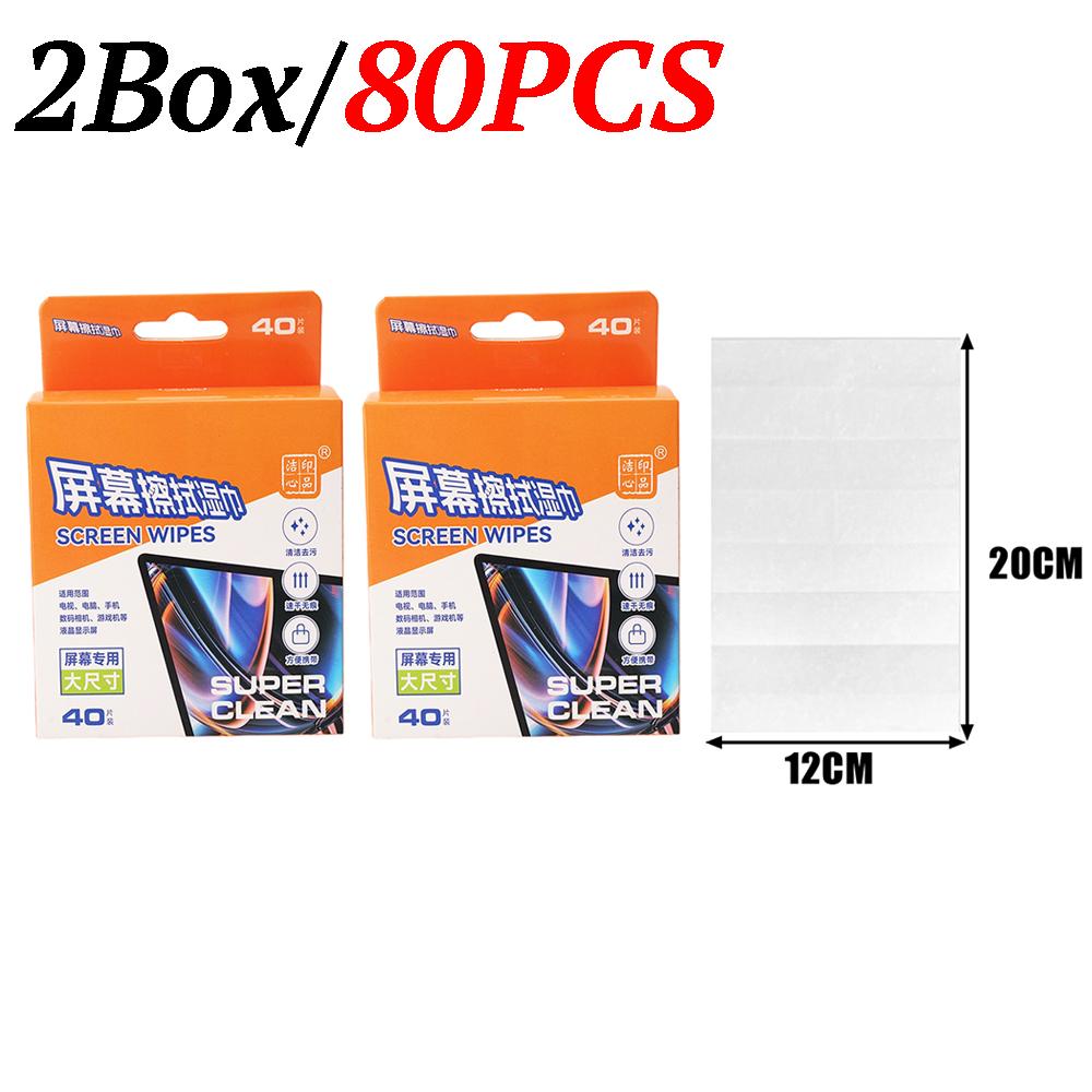 1/2/3box of Disposable Portable LCD Screen Cleaning Wipes Dry and Wet Screen for Tablets Laptops Phones TVs Cars and Monitors