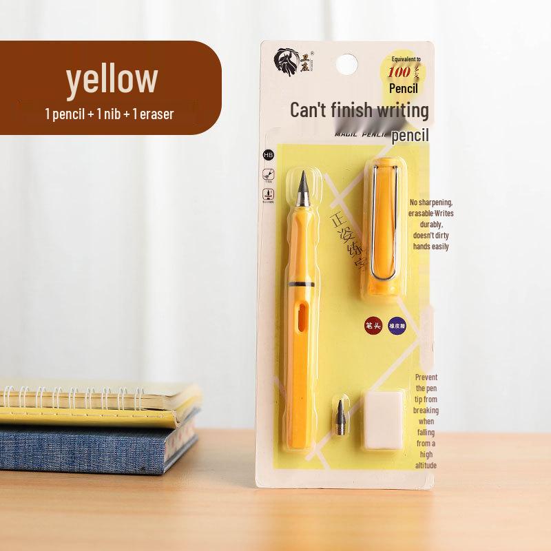 Eternal Pencil: No-Sharpen, Erasable, Break-Resistant Lead, Inkless, Ideal for Sketching & Correcting Writing Posture (Student Set)