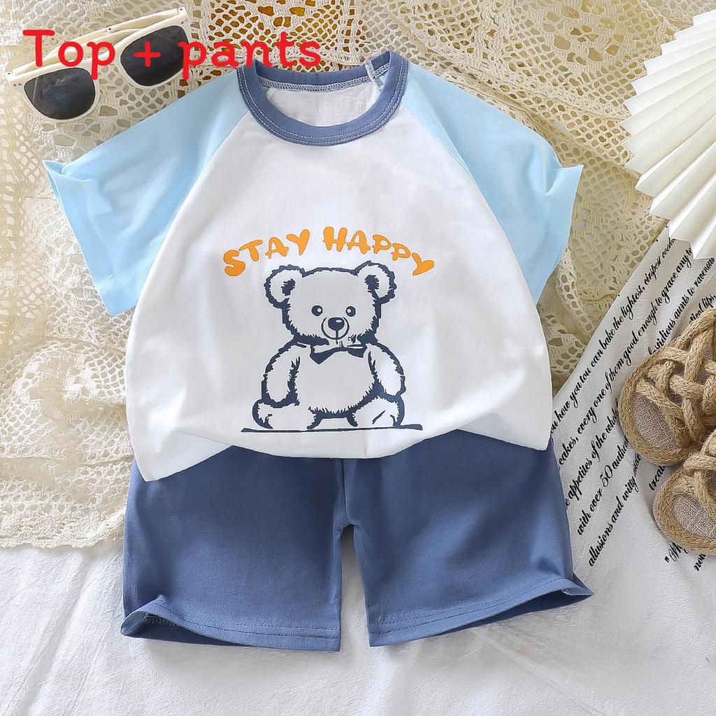 Sommer Cartoon Hoodie und Shorts Set für Kinder aus weicher Baumwolle