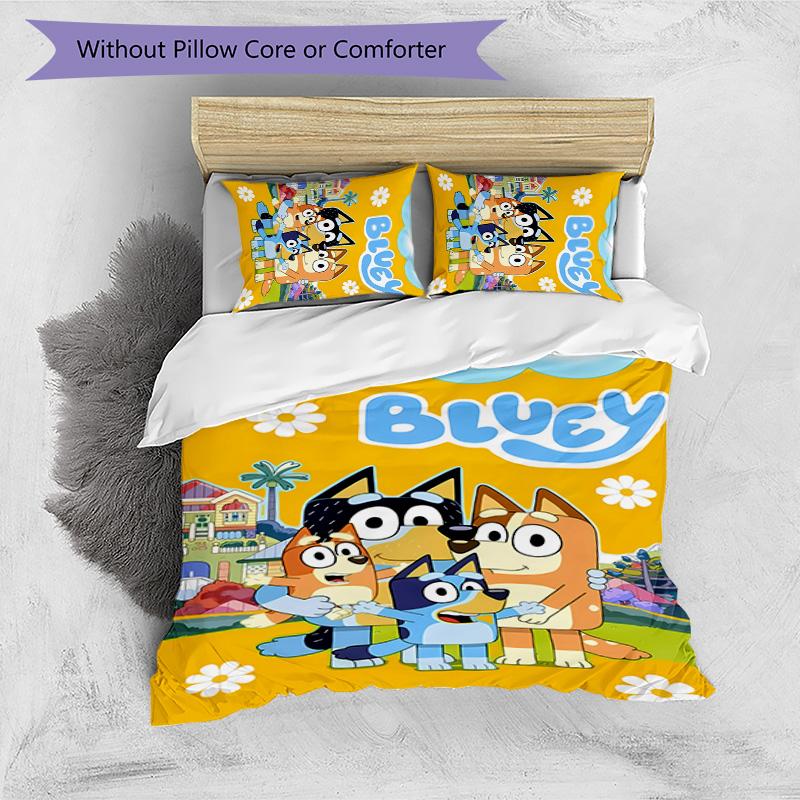 3pcs Bluey pattern bedding set duvet cover set includes duvet cover &pillowcases,perfect all season bedroom decoration&gift