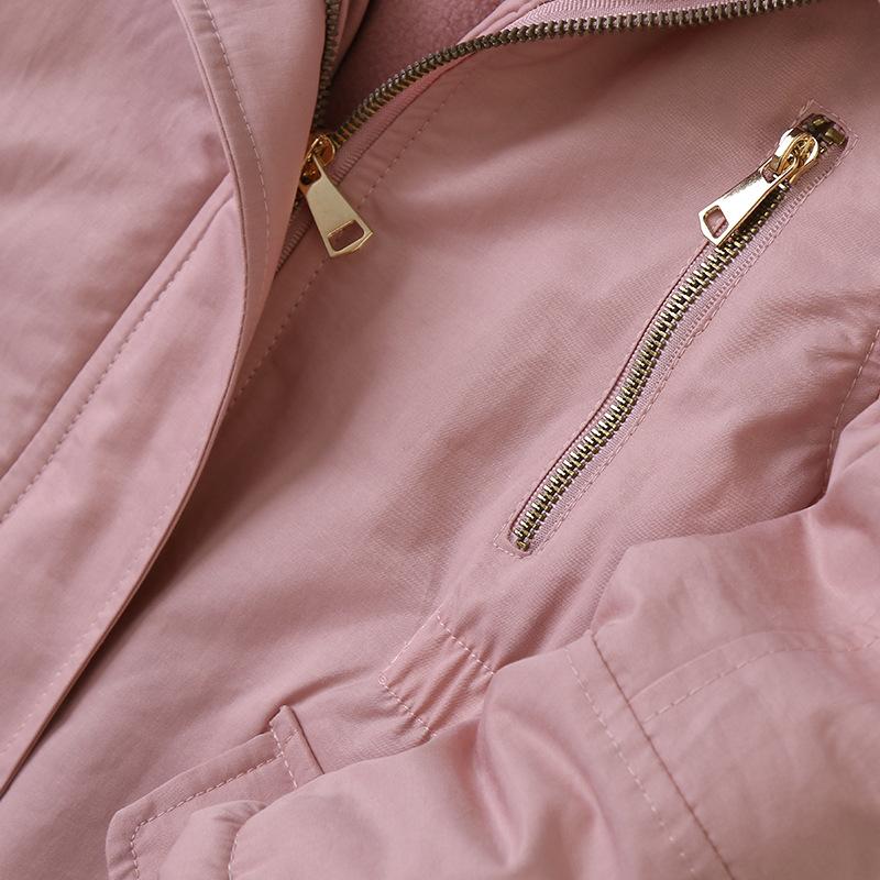 Girls Cotton-padded Coats Velvet and Thickened Winter Outerwear Fashion Hoodie Jacket Children Clothing