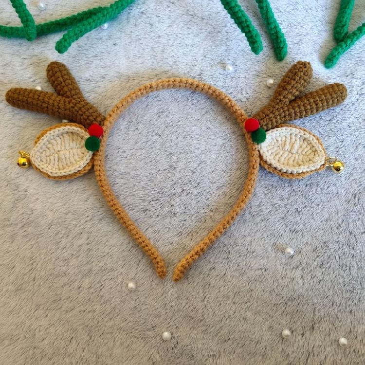 Christmas Theme Headband Festival Props Crochet Hairhoop Seasonal Headwear Holiday Celebration Christmas Tree Headband