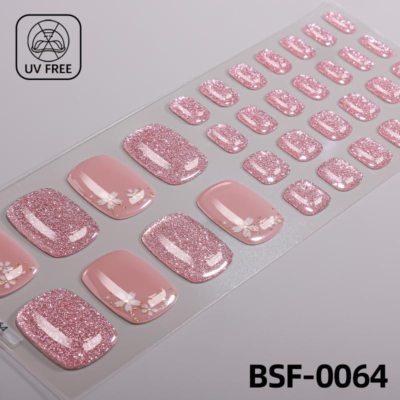 Popular Style New 3D Waterproof Nail Sticker Plastic UV Free Nail Wraps Toe Wraps