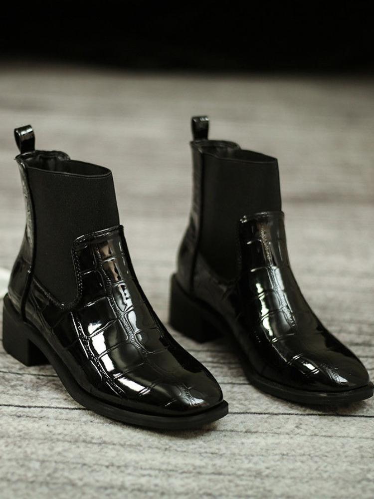 Fashion Black Women's Sock Ankle Boots Autumn Winter Booties Elegant with Medium Heels Female Short Shoes Warm Comfortable Goth Footwear