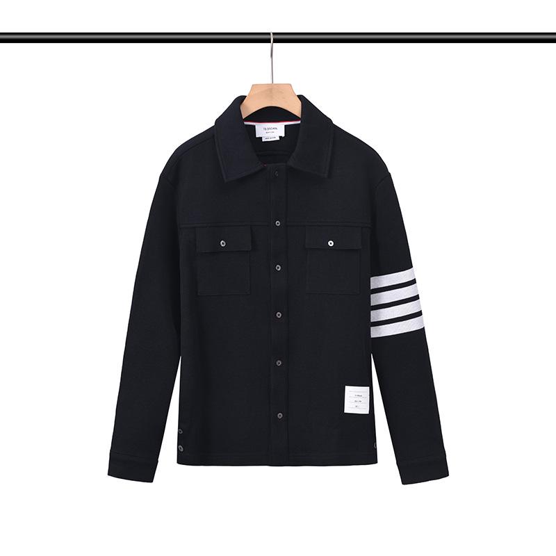 

BROWIN2025 Autumn Korean Multi-Pocket Casual Turn-Down Collar Cotton Jacket with Four-Stripes 1