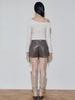 Itove Seoul Vintage Leather Skirt Pants Br