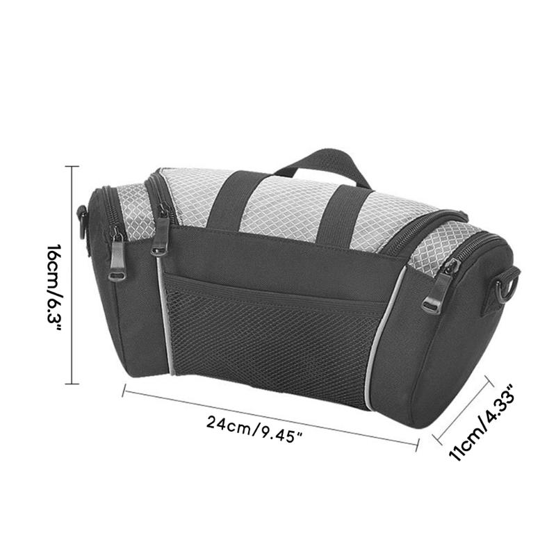 Bike Handlebar Bag Bike Bag Front Tube Frame Storage Bags 5L Bike Handlebar Pannier Waterproof Shoulder Bag Front Pack
