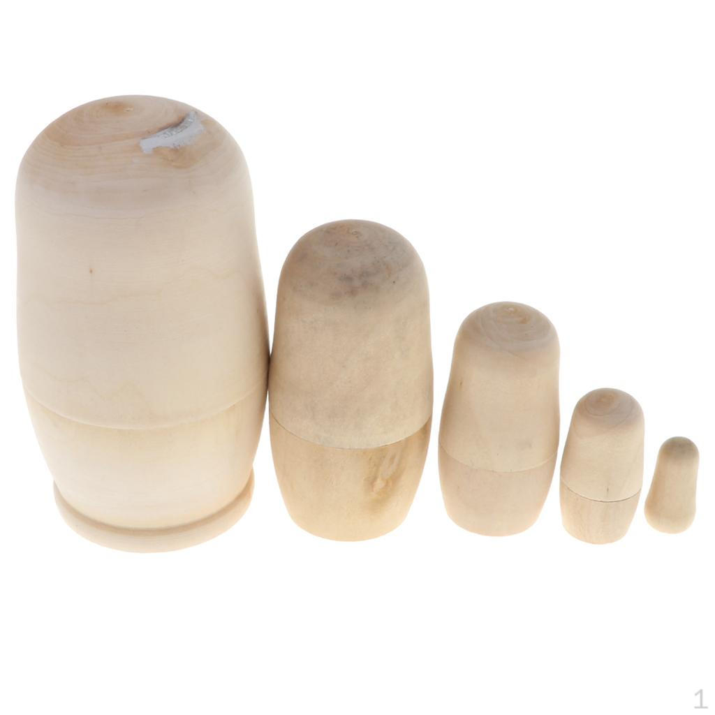 

WOODEN RUSSIAN NESTING DOLLS Matryoshka - Wood Color, as described Wood Color
