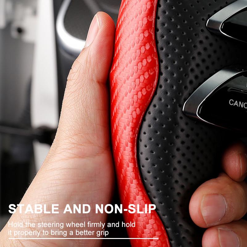 2pcs Carbon Fiber Non-Slip Steering Wheel Cover Car Accessories For Buick Regal GS GL6 GL8 Avenir Lacrosse Riviera Envision Lesabre Velite