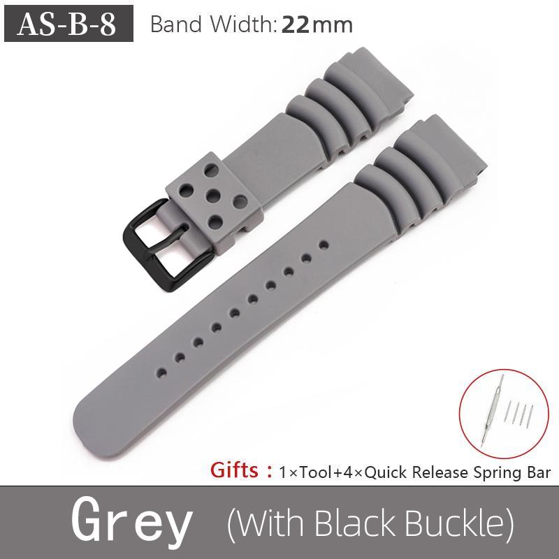 Cinturino in Silicone da 22 mm per Cassa SKX007 SKX009 SRPD55K1 Cinghie in Gomma Morbida Cinturino da Polso Se.i.ko Mod Parti Blu/Nero/Arancione