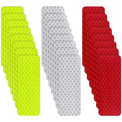 Pack Of 24 Warning Reflective Stickers 3 X 8 Cm Safety Warning Tape Self-Adhesive Safety Reflective Tape For Bicycles Prams School Bags Backpack