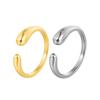 Simple Open Water Drop Ring, Titanium Steel Electroplated High-end Ring, Niche Geometric Accessories for Women