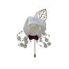 643 Rose Boutonniere: Artificial Wedding Groom Bride Lapel Flower Brooch Pin Ornament.