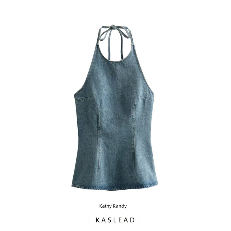 Kaslead New Arrival Women's Clothing Fashion Style Fashion All-Match Casual Neck Sleeveless Tops 1208892002
