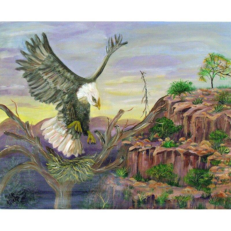 New 5D DIY Diamond Painting Eagle Diamond Embroidery Animal Rhinestones Full Round Drill Crafts Scenery Home Decor Gift