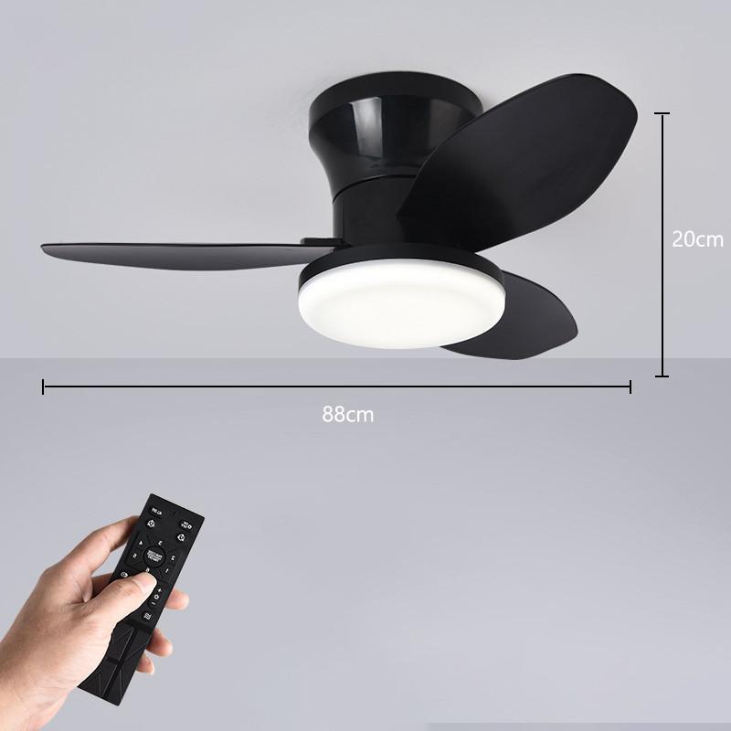 Household Frequency Conversion Ceiling Fan Light Kitchen Bedroom 3 Colors Light Adjustable Electric Ceiling Fan Lamp
