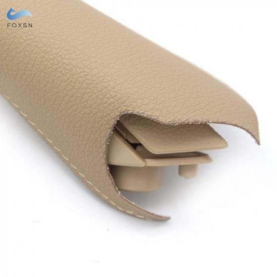 BEIGE 1*Left+2*Right Hand Sewing Door Handle Leather Cover For BMW 3 SerieS E90