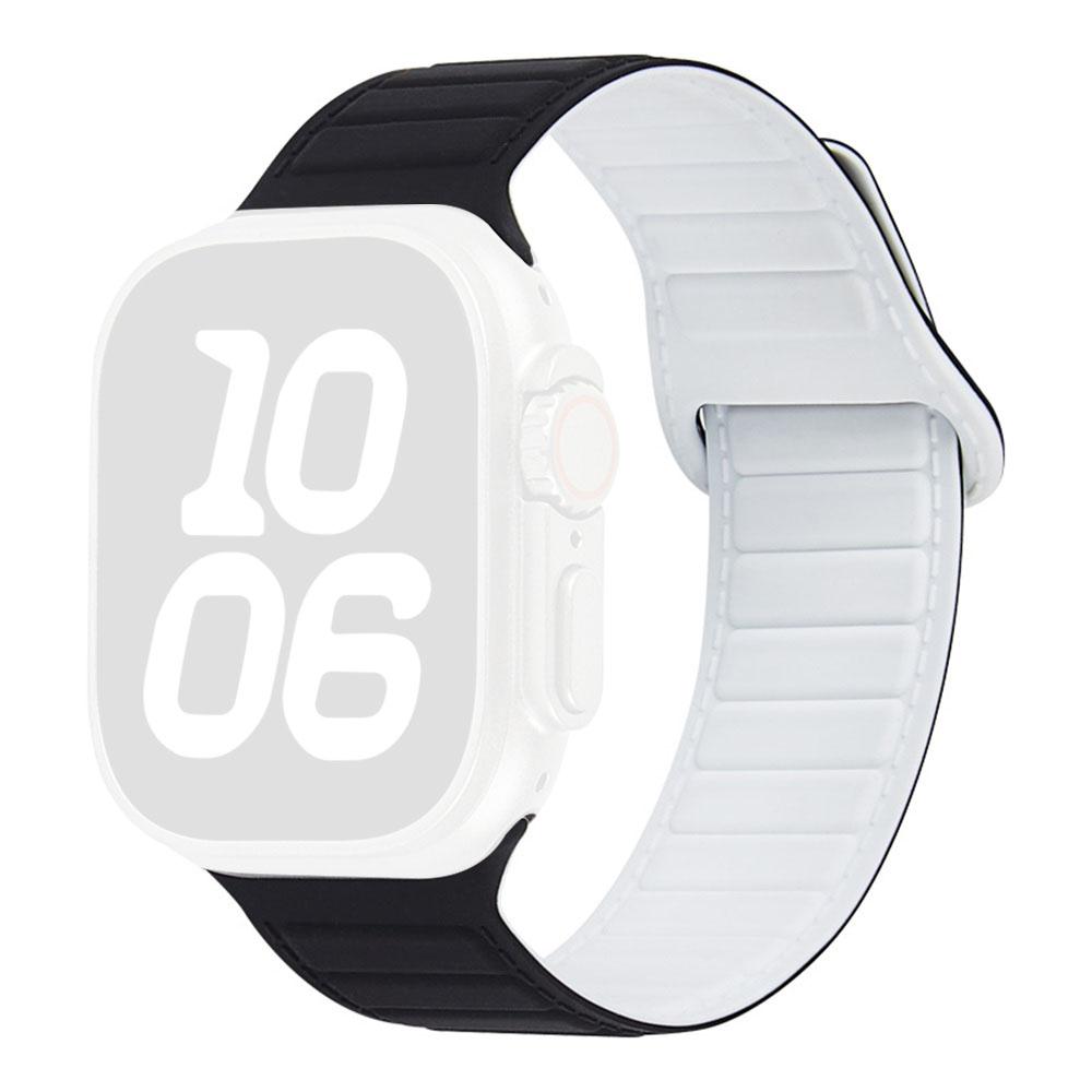 Stitched Line Pattern Silicone Strap for Apple Watch Series 11 10 42mm / 9 8 7 41mm / SE3 SE2 SE 6 5 4 40mm / 3 2 1 38mm Loop Magnetic Watch Band