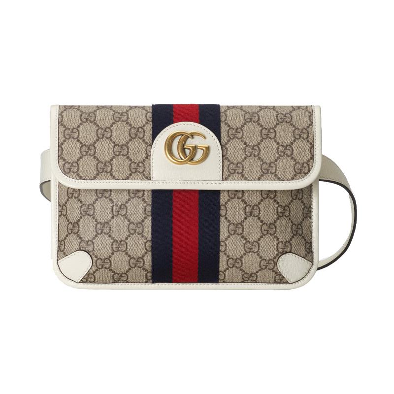 Gucci fanny pack Ophidia distressed old flower logo gold label red and blue webbing canvas 100cm shoulder strap basic package (bag + dust bag)
