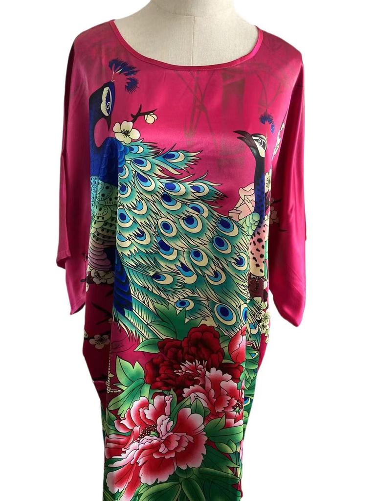 Plus Size Silk Qipao Pajama Robe & Tang Suit Bathrobe