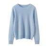 Women's 100% Pure Cashmere Round Neck Sweater - Soft, Warm, and Loose-Fit Knitted Base Layer.