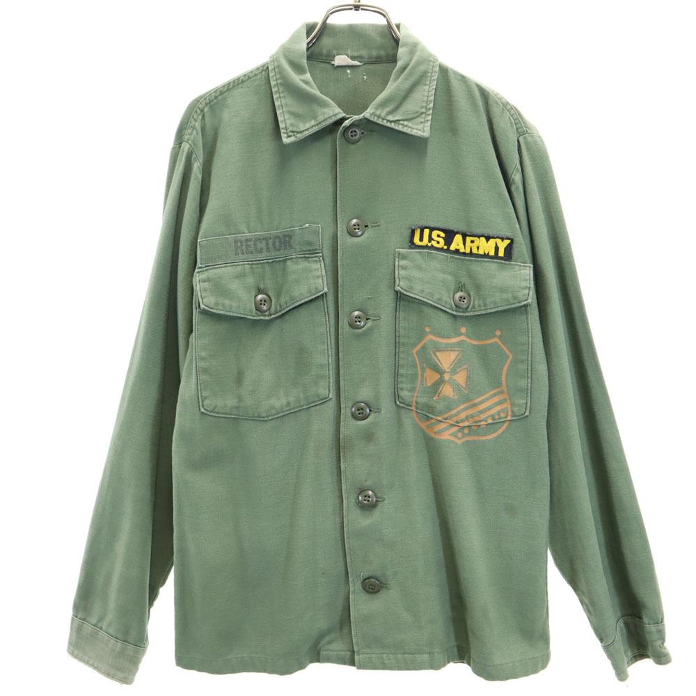 US.ARMY vintage Long sleeve Military shirt khaki Men's Used